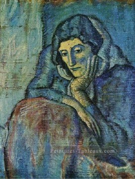 Femme en bleu 1901 cubiste Pablo Picasso Peinture à l'huile